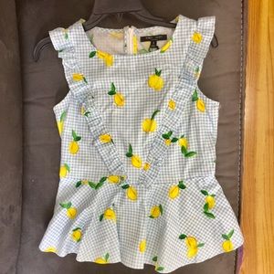 Romeo and Juliet Couture Printed Lemon Cotton Top